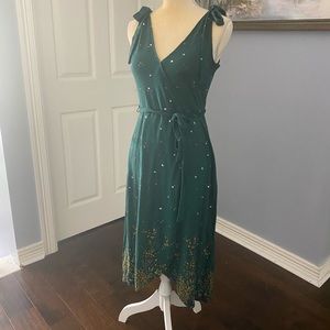 Lucky Brand faux wrap dress, size XS, green, NWT